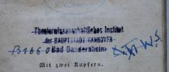 - (Theaterwissenschaftliches Institut, Bad Gandersheim), Stempel: Name, Ortsangabe; 'Theaterwissenschaftliches Institut der HAUPTSTADT HANNOVER Bad Gandersheim'. 