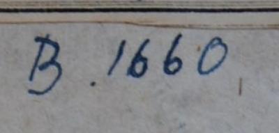 - (Theaterwissenschaftliches Institut, Bad Gandersheim), Von Hand: Inventar-/ Zugangsnummer; 'B.1660'. 