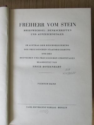 1 C 99-4 : Briefwechsel, Denkschriften und Aufzeichnungen. Bd. 4 (1933)