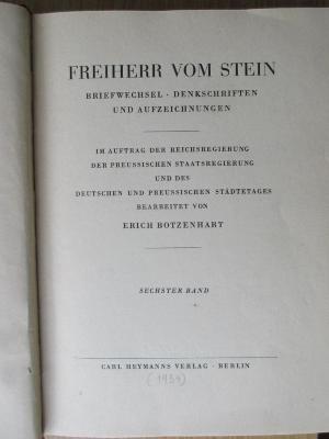 1 C 99-6 : Briefwechsel, Denkschriften und Aufzeichnungen. Bd. 6 (1934)