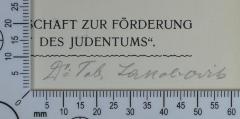 - (Jakobovits, Tobias), Von Hand: Exlibris, Name; 'Dr. Tob. Jakobovits'. 