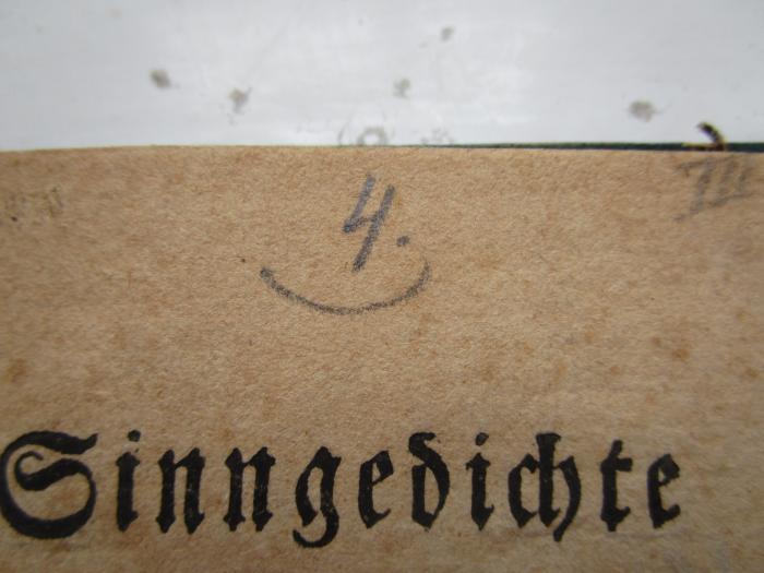 GLS 39013: Sinngedichte und Uebersetzungen (1761);- (unbekannt), Von Hand: Nummer; '4.'. 