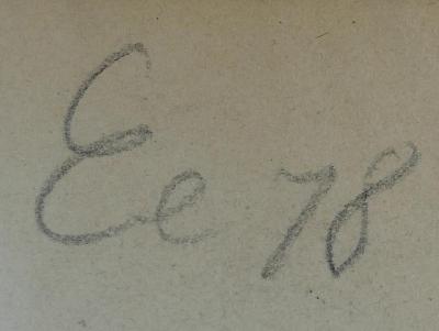 - (Hochschule für die Wissenschaft des Judentums), Von Hand: Signatur; 'Ee 78'. 