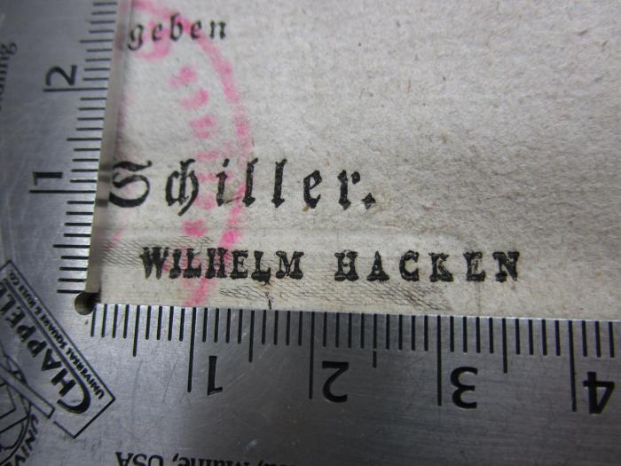-, Stempel: Name; 'WILHELM HACKEN'