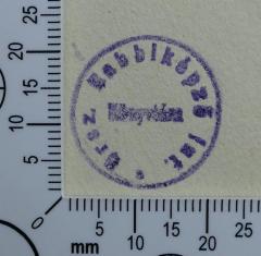 - (Landesrabbinerschule Franz Joseph in Budapest, Bibliothek), Stempel: Exlibris; 'Orsz. Rabbiképző Int.
Könyvtára'.  (Prototyp)
