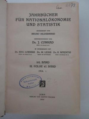3 ZA 297a-102.1914 : Jahrbücher für Nationalökonomie und Statistik (1914)