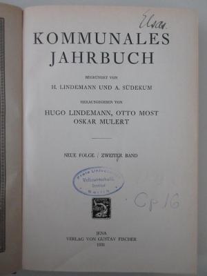 28/2022/3-N.F. 2.1931 : Kommunales Jahrbuch (1931)