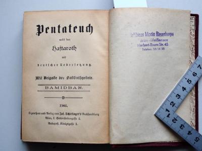  Pentateuch nebst den Haftaroth: mit deutscher Übersetzung. Mit Beigabe der Sabbathgebete. Bamidbar. (1906)