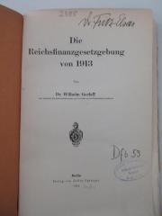 98/2021/41033 : Die Reichsfinanzgesetzgebung von 1913 (1914)
