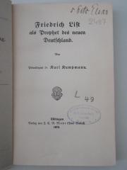 18/71/14915(9)/1 : Friedrich List als Prophet des neuen Deutschland. (1915)