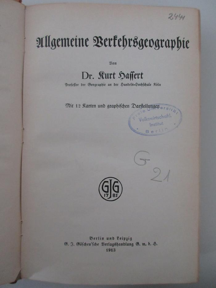 98/2022/41030 : Allgemeine Verkehrsgeographie (1913)