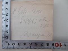 - (Elsas, Fritz Dr.), Von Hand: Name, Ortsangabe; 'Dr Fritz Elsas. Gasthof z alten Post [..]angen 1[?]A '. 