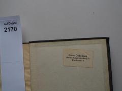 - (Orchudesch, Heinz), Etikett: Name, Ortsangabe; 'Heinz Orchudesch
Roscherstr. 3
Berlin-Cahrlottenburg 4'. 