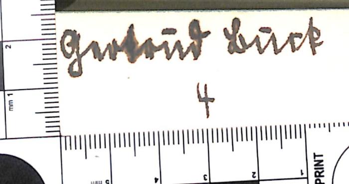 - (Buck, Gertrud), Von Hand: Name; 'Gertrud Buck / 4'. 