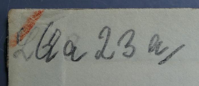 - (Hochschule für die Wissenschaft des Judentums), Von Hand: Signatur; 'Ga 23 a'. 