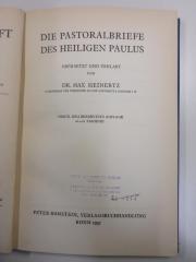 BC 4970 M514(4)+2 : Die Pastoralbriefe des Heiligen Paulus (1931)