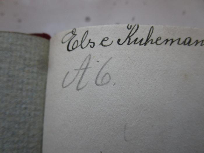 G45II / 703 (Ruhemann, Else), Von Hand: Signatur, Exemplarnummer, Nummer; 'A6.'.  (Prototyp);III 47625 3.Ex.: Eine Reise nach Ostende (1849) (1905)