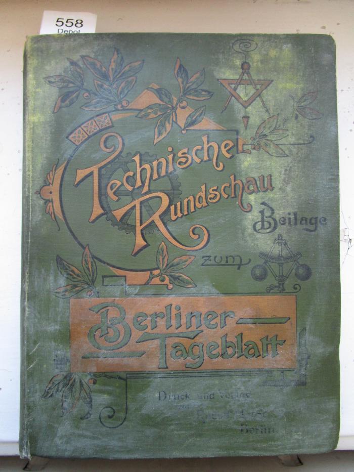  Technische Rundschau : Wochenbeilage zum Berliner Tageblatt (1908)