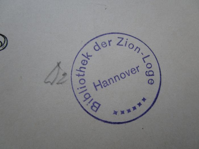 Dh 179 y: Juedische Graphiker aus der Zeit von 1625 - 1825 (1918);- (Zion-Loge XV), Von Hand: Signatur; 'D 2'. 