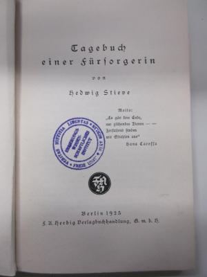 PM 0114/C 3 (augesondert) : Tagebuch einer Fürsorgerin (1925)