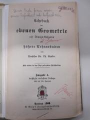 PK 0901 CDA 30/31 ak (ausges.) : Lehrbuch der ebenen Geometrie : mit Übungs-Aufgaben für höhere Lehranstalten (1903)