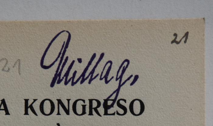 - (Mittag, Max), Stempel: Name, Autogramm; 'Mittag.'. 