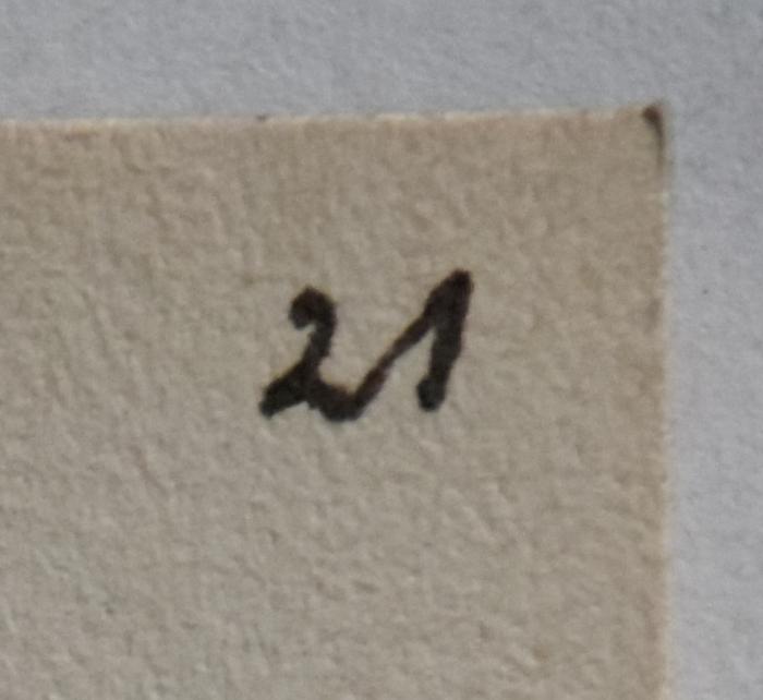 - (Mittag, Max), Von Hand: Nummer; '21'. 