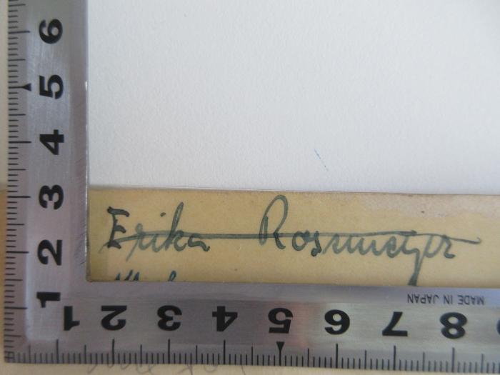 PK 0215 CE/32 (ausgesondert) : Die 200 gröbsten Fehler, die der Deutsche in der spanischen Sprache macht, ihre Richtigstellung und Erklärung (1931);-, Von Hand: ; 'Erika Rosmeyer
(durchgestrichen)'