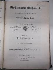 PK 0901 CD/28 dh-2 (ausges.) : Die Elementar-Mathematik : für den Schulunterricht ; Zweiter Teil (Planimetrie) (1891)
