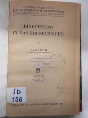 PK 0215 CE/23/2 (ausgesonert) : Einführung in das Neuspanische (1924)