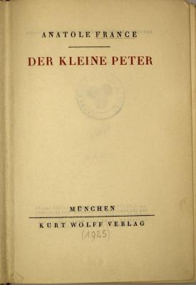 Lit 485 Fra 7 : Der kleine Peter. (1925)