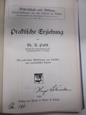 Päd 10 pab (ausgesondert) : Praktische Erziehung (1908)