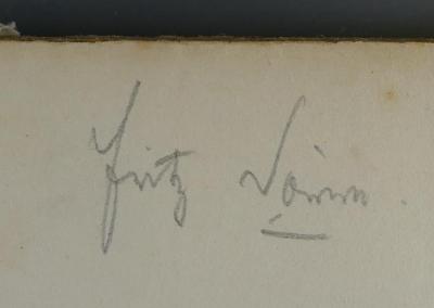 - (Löwe [?], Fritz), Von Hand: Exlibris; 'Fritz Löwe [?]'. 