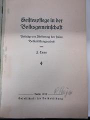 Päd 8 tew a (ausgesondert) : Geistespflege in der Volksgemeinschaft (1932)