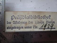 - (Akademie der Künste), Von Hand: Nummer, Exemplarnummer, Signatur; '1929'. 