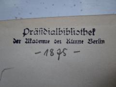 G45 / 2152 (Akademie der Künste), Von Hand: Exemplarnummer; '- 1875 -'. 