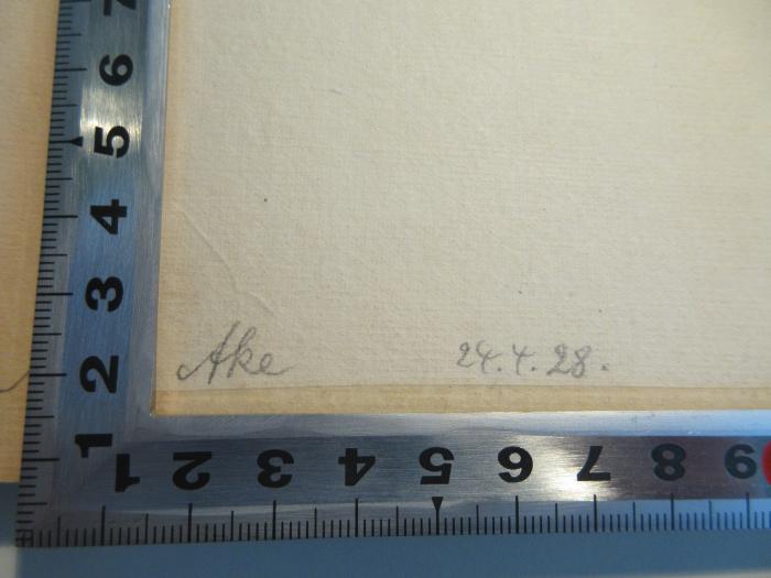 PK 0600 CD/7 (ausgesondert) : Katholische Schulbibel für die Erzdiözese Köln (1919);-, Von Hand: Datum; 'Ake
24.4.28.'