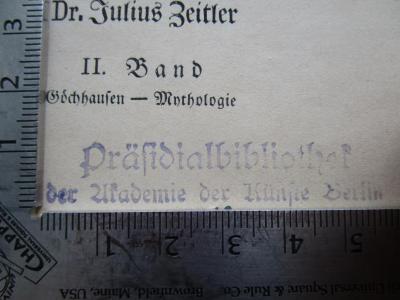 G45 / 2152 (Akademie der Künste), Stempel: Name, Berufsangabe/Titel/Branche, Ortsangabe; 'Präsidialbibliothek der Akademie der Künste Berlin'.  (Prototyp)