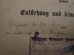 - (Deutsch-Israelitischer Gemeindebund;Meyer, D. J.), Von Hand: Besitzwechsel, Berufsangabe/Titel/Branche, Name; 'Geschenk des Hrn. Geh. Sanitätsraths D. J. Meyer'. 