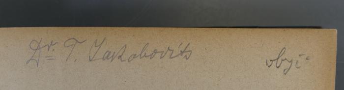 - (Jakobovits, Tobias), Von Hand: Exlibris, Name; 'Dr. T. Jakobovits'. 