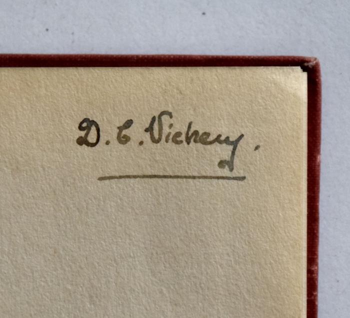 - (Vick[...], D. E.), Von Hand: Name; 'D. E. Vickey[?].'. 