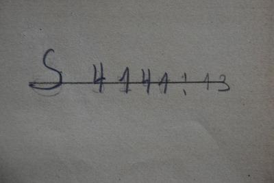 - (Erste Städtische Volksbücherei Hannover), Von Hand: Nummer; 'S 4141 : 13'. 