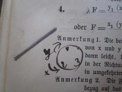 Ib 50 aa: Elemente der analytischen Geometrie (1901);G46 / 2632 (Stern, Erich), Von Hand: Annotation; '[...]x y 2 3
wird die Strecke in Verhältnis n:m geteilt, dann ist x = m x 2 + n x 1 / m + n , Y = m y 2 + n y 1 / m + n'. 