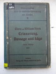 XV 2861 b, 2: Erinnerung, Aussage und Lüge in der ersten Kindheit (1920)