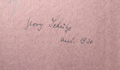- (Schütze[?], Georg[?]), Von Hand: Name, Datum; 'Georg[?] Schütze[?] ank.[?] 1930.'.  (Prototyp)