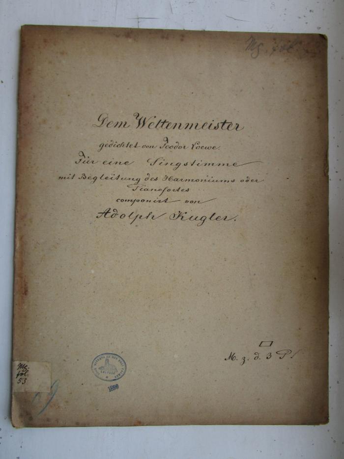  Dem Weltenmeister [Notenhandschrift] (o.J.)