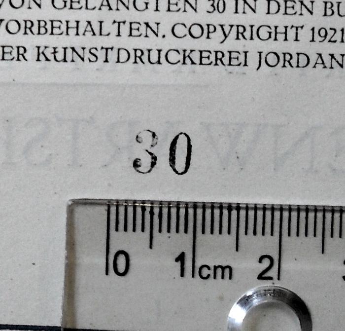 - (Jordan &amp; Kalkus (Druckerei)), Stempel: Nummer; '30'. 