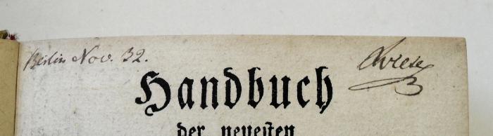 - (Vrede[?], [...]), Von Hand: Name, Ortsangabe, Datum; 'Berlin Nov 32. / Vrede[?] '. 