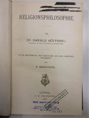 Ge 229 (ausgesondert) : Religionsphilosophie (1901)