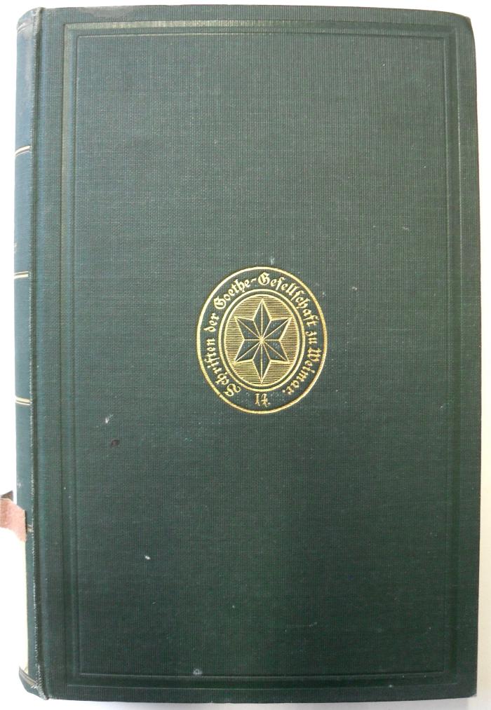 Lit 236,1/1 : 14 : Goethe und die Romantik. Briefe mit Erläuterungen. 2. Theil. (1899)